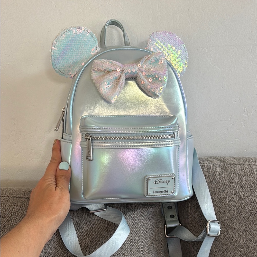 Loungefly Disney Light Blue Iridescent Mini Backpack
